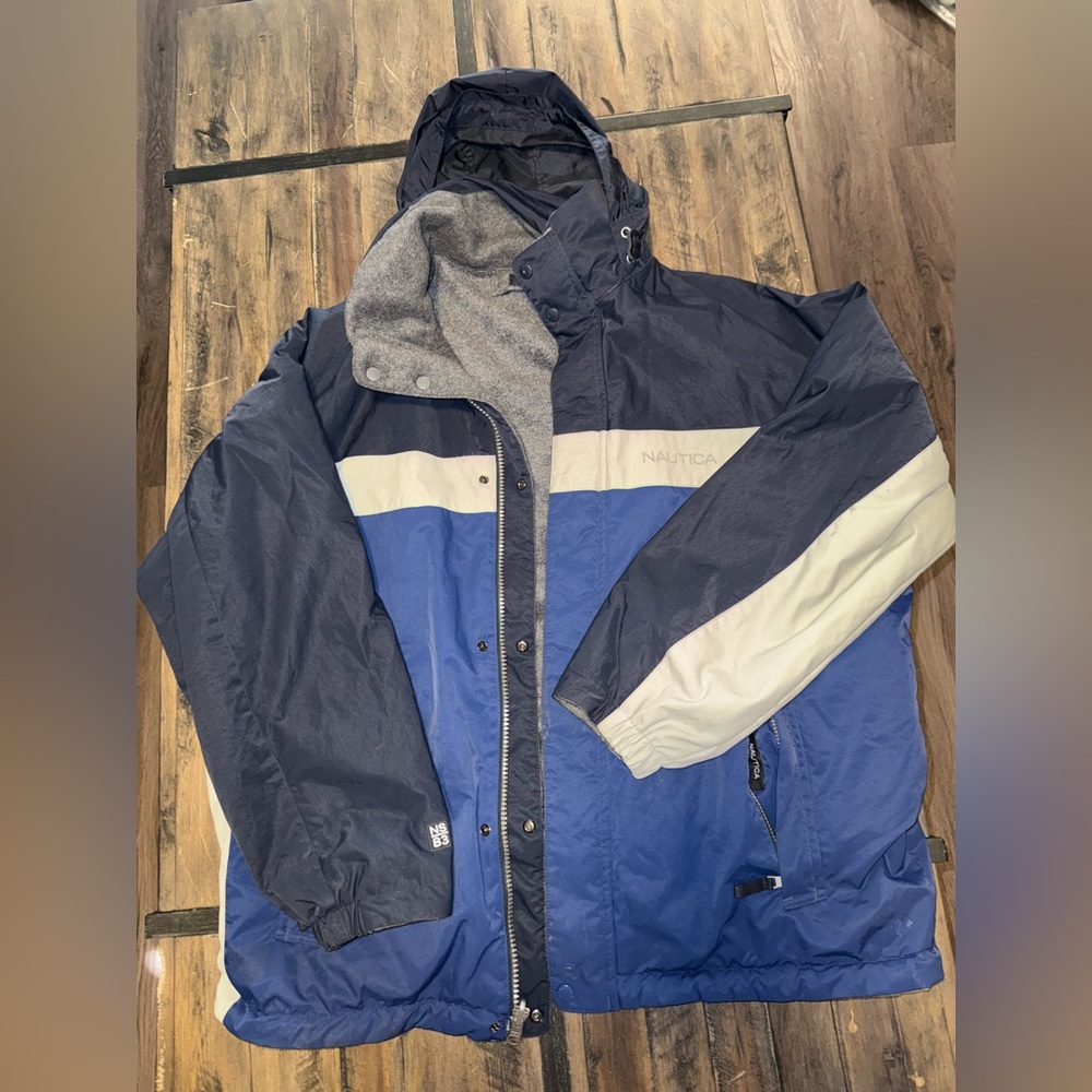Nautica Men's Navy and Light Gray Performance Jacket